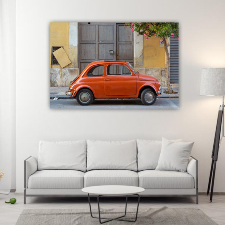 Fiat 500 Olaszország utcáján - téglalap