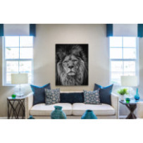 Oroszlán fekete-fehér - álló