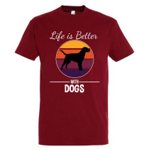 Life is better with dogs - férfi póló